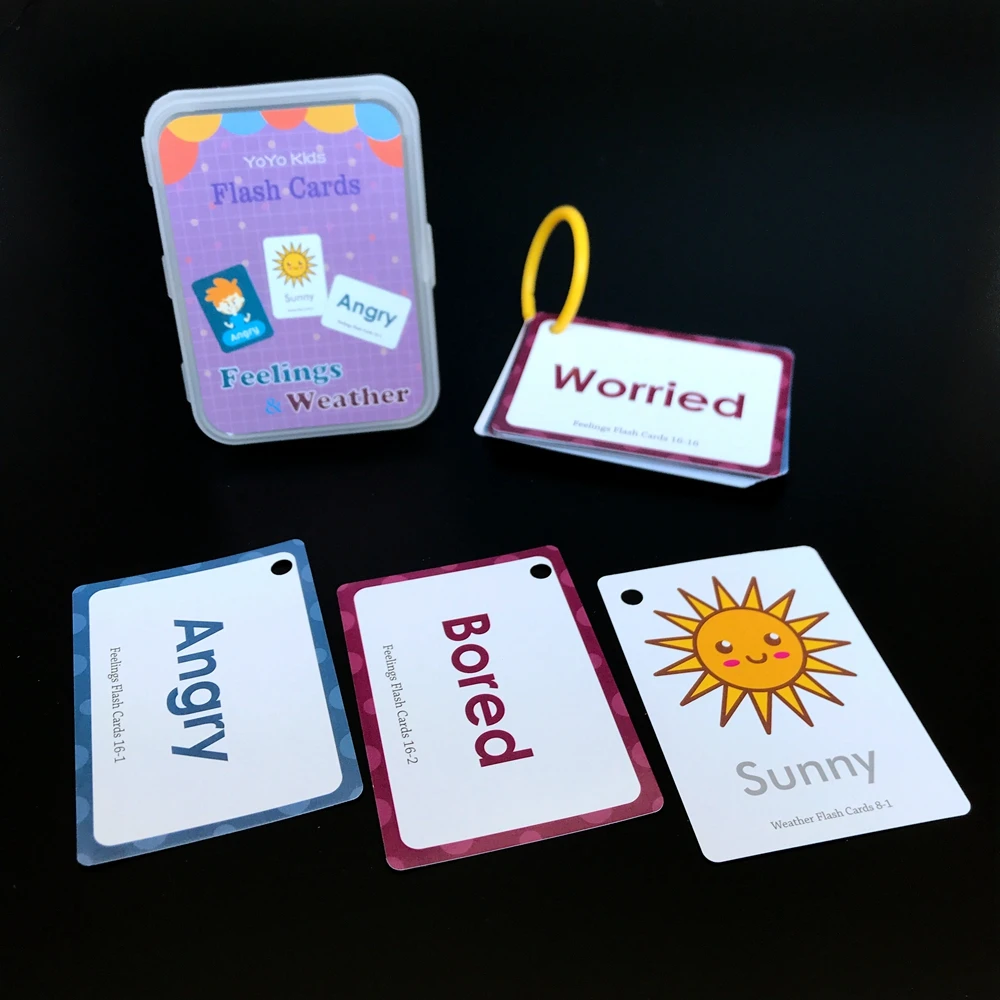 Montessori Kids English Learning Word Cards Carte Flash A Colori Giochi