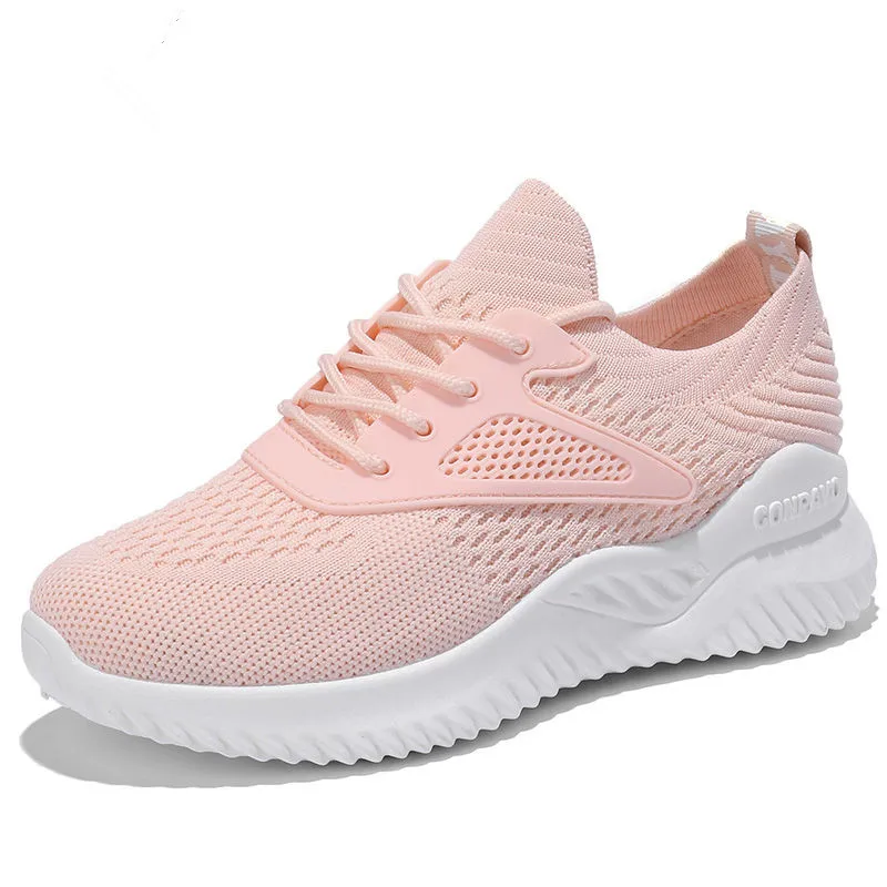 

China manufacture comfortable casual shoe wholesale women running shoes, Black pink white