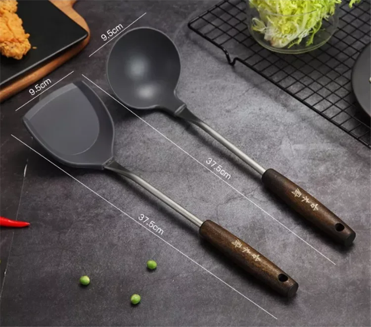 
high quality silicone kitchenware and cookware silicone spatula set utensil set set of 2 