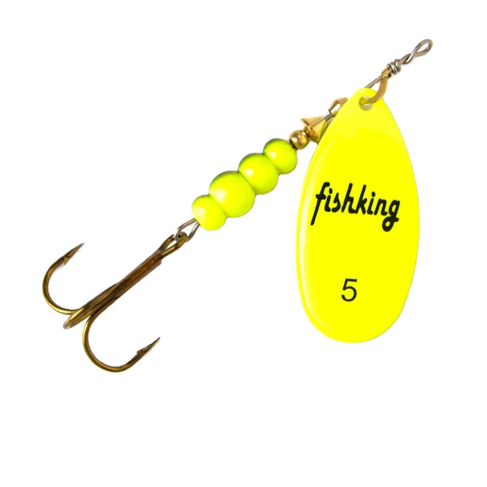 

FISH KING Spinner Fishing Lures Metal With Treble Hooks Bass Bait Fishing Spoons Fishing Spinner