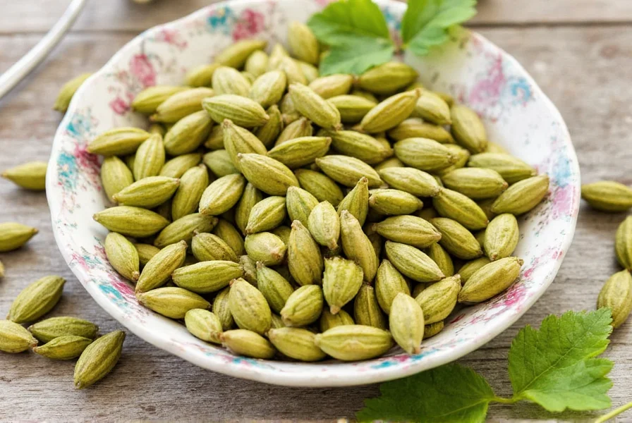 Cardamom Seeds Being Crushed