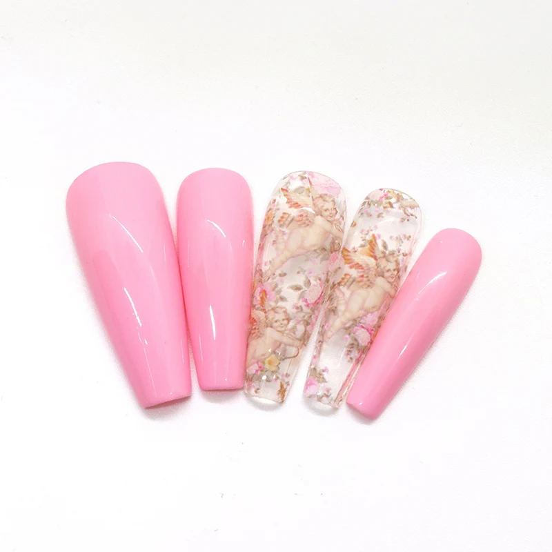 

Hight Quality Private Label Matte Ballet Long False Coffin Nail Art Tips Full Cover Artificial Fingernails Press On Nails