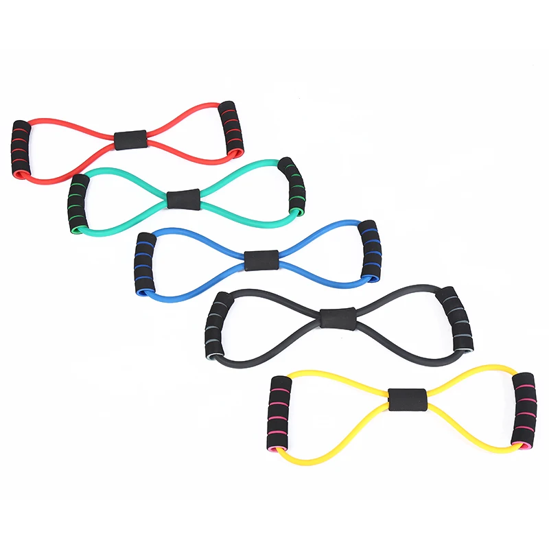

Sport Fitness Belt Pull Rope Relieve Tension Shape health 8 Tension Rope, Blue