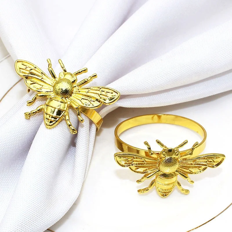 

Insect Napkin Holders Gold Napkin Rings for Party Decoration Dinning Table Everyday Family Gatherings HWM198