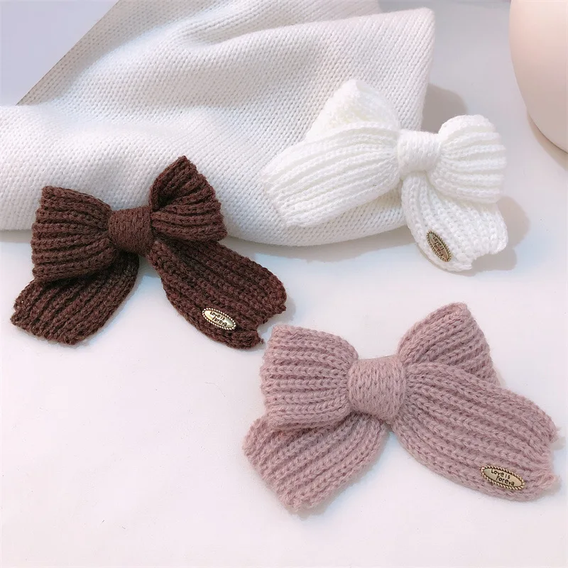 

2024 New Arrival Style Hairpin Girls Women Ponytail Holders Hair accessories Hair Pin Sweet Knitted Bows Hair Clips
