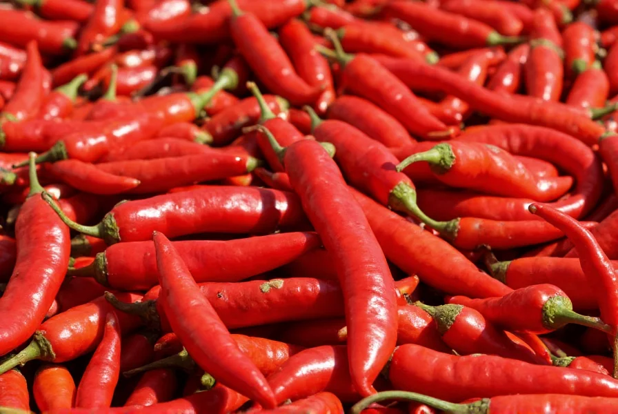 Close-up of vibrant red Calabrian chilis drying in the sun on traditional Calabrian farmhouse