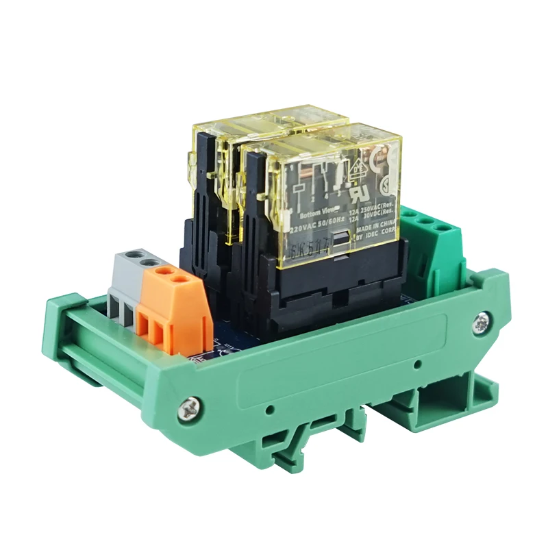 2-Channel  Wide Foot Base 5 Pins 1NO 1NC 220VAC 50/60HZ RJ1S-CL-A220 IDEC Relay Module For Industrial Automation Control