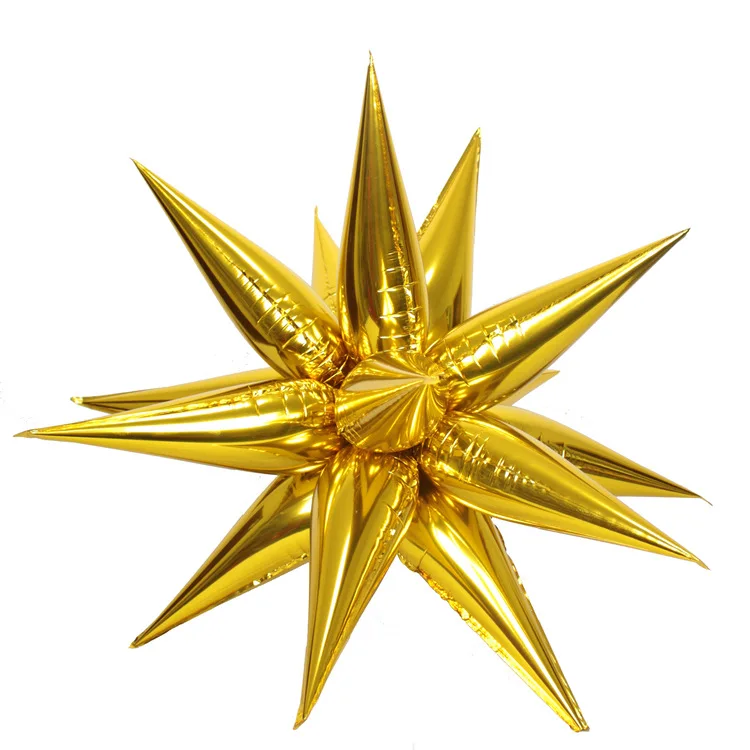 

12pcs Explosion star balloons Birthday party opening ceremony Wedding decoration Water drop cone Foil balloons Party Supplies, As picture