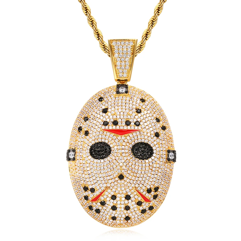 

Mens Hip Hop Jewelry Iced Out Custom Pendant Jason Voorhees Mask Pendant