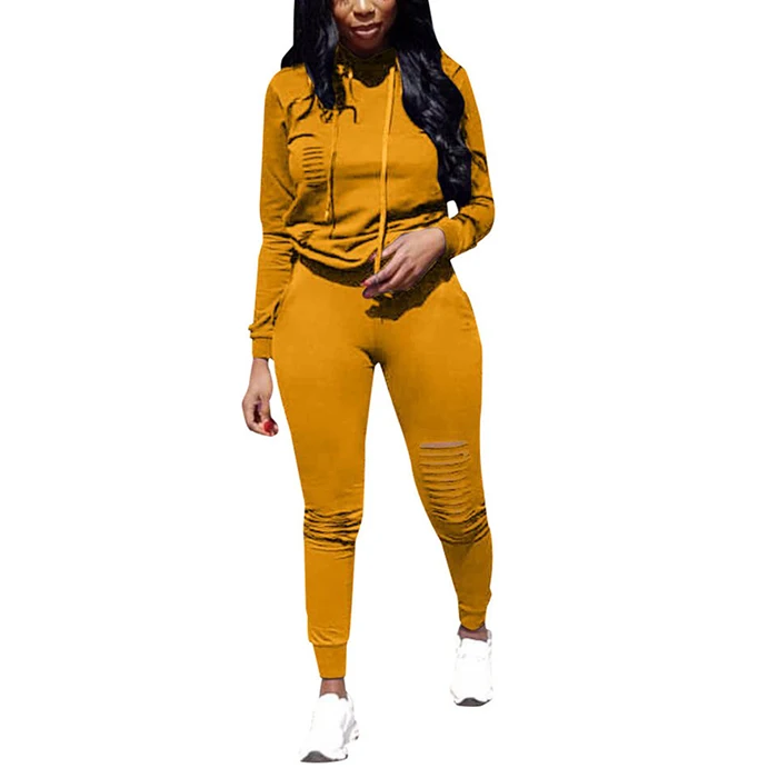 

Hot Design Western Solid Color Tracksuit Women Sports suit