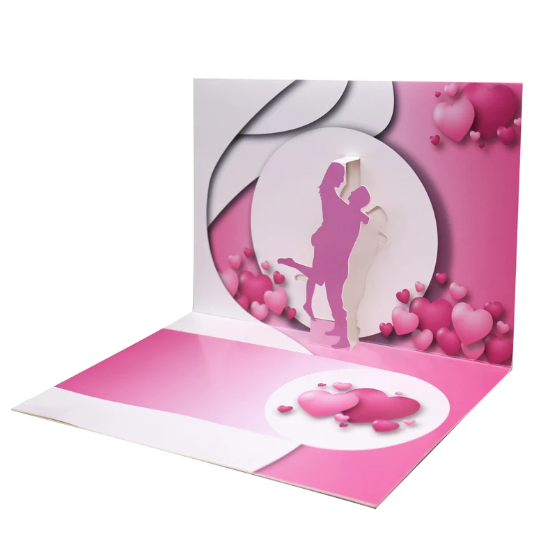 

Newest Arrival Valentine's Day Special 3D Pop up greeting card with Music for lovers, Customized