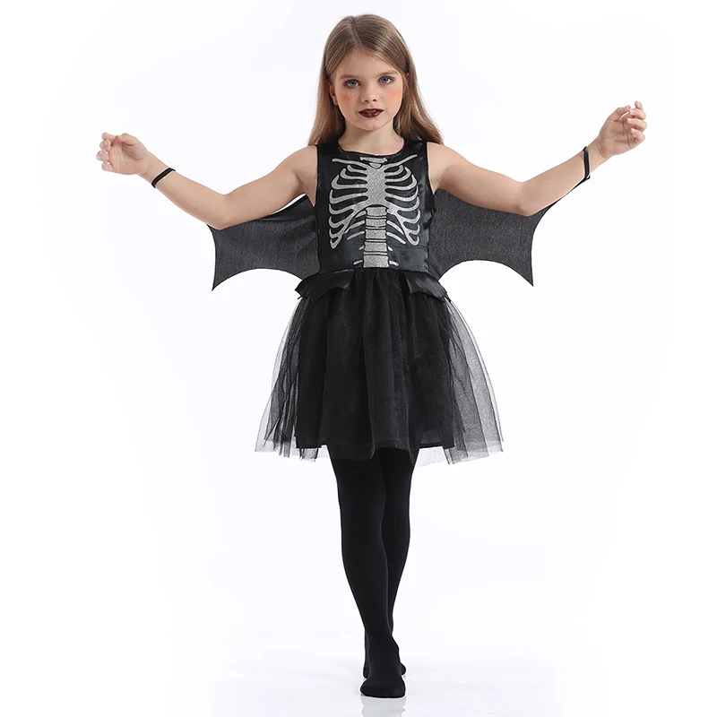 

Wholesale haloween costume witch for  ghosts dresses Skeleton bat Halloween witch costumes black cape witch for, As picture