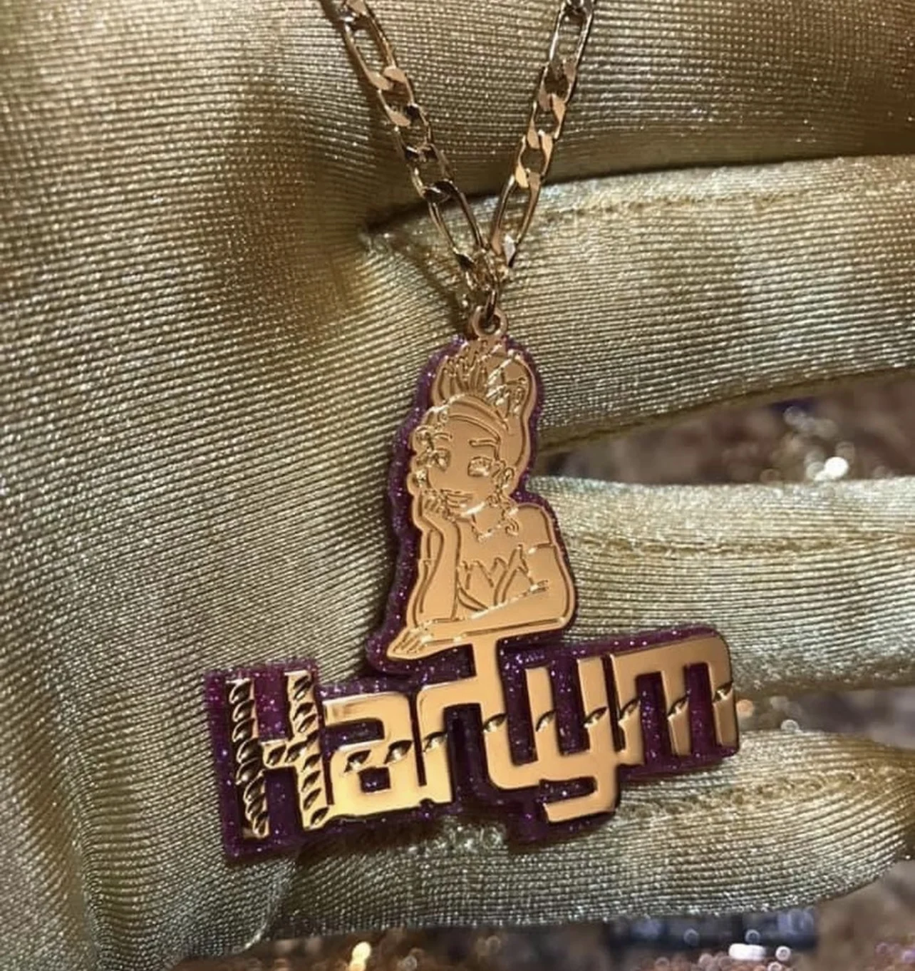 

3D Hip Hop fashion new style for Women Personalized Jewelry Cartoon nameplate necklace personalized custom name pendant, Picture