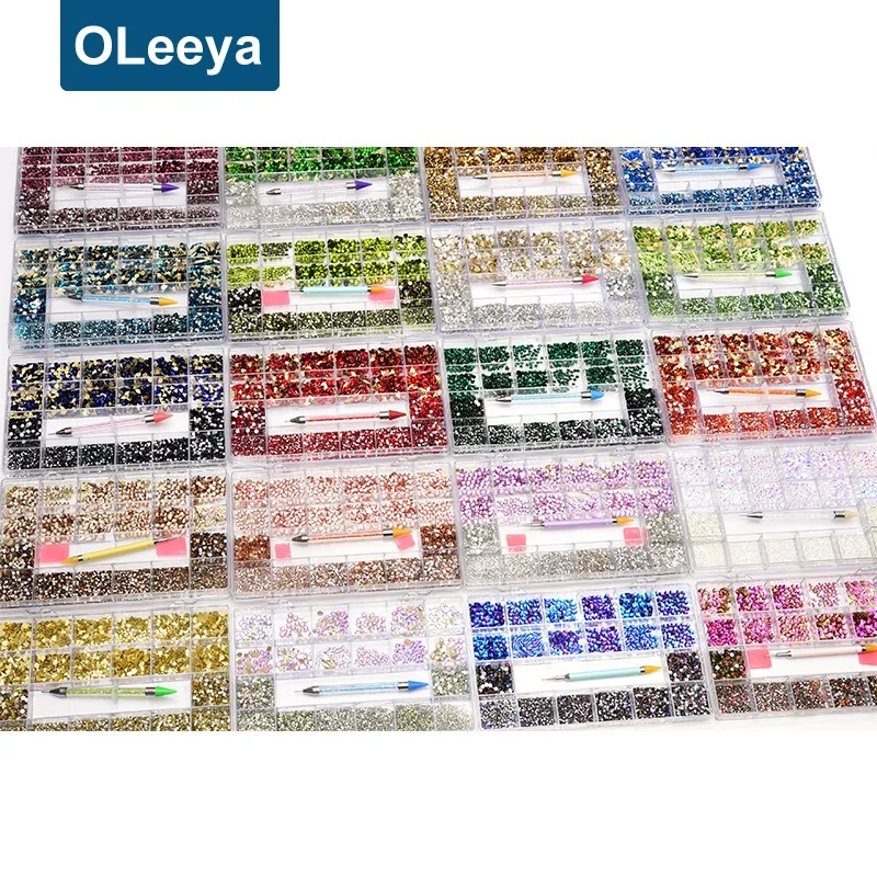 

Factory Wholesale Bling Bling Nail Art Rhinestone Set Decoration 3D Diamond Fancy Crystal Rhinestone For Nail Art, Over 50 colors available