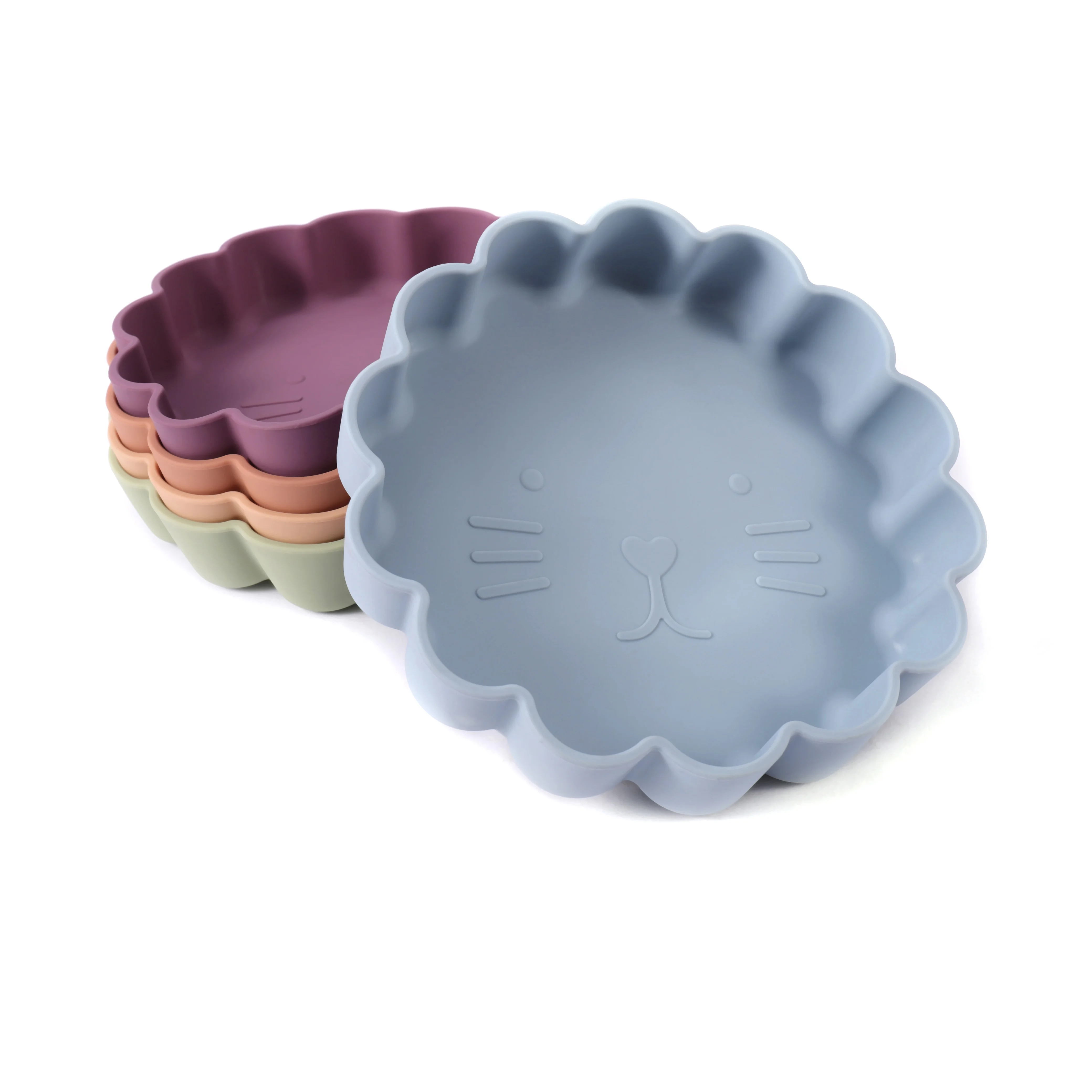 

New Products BPA Free Baby plate Silicone for Kids Custom color Acceptable Kitty plates cat, As pic or customized