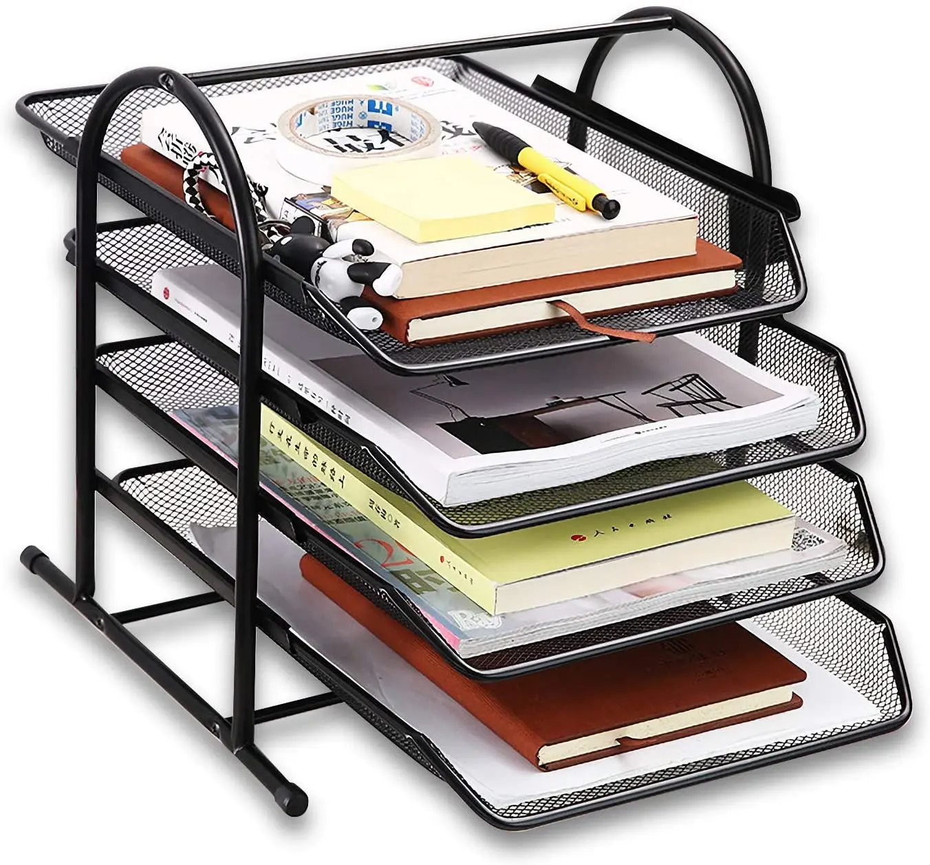 

Carpetas Separador Shelf Simple Stackable Expanding Folder Stationery 4 Tier Office Desk Document File Tray Organizer