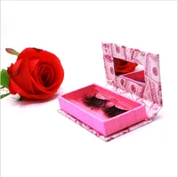 

Money eyelash packaging customized pink lash boxes gold lash box