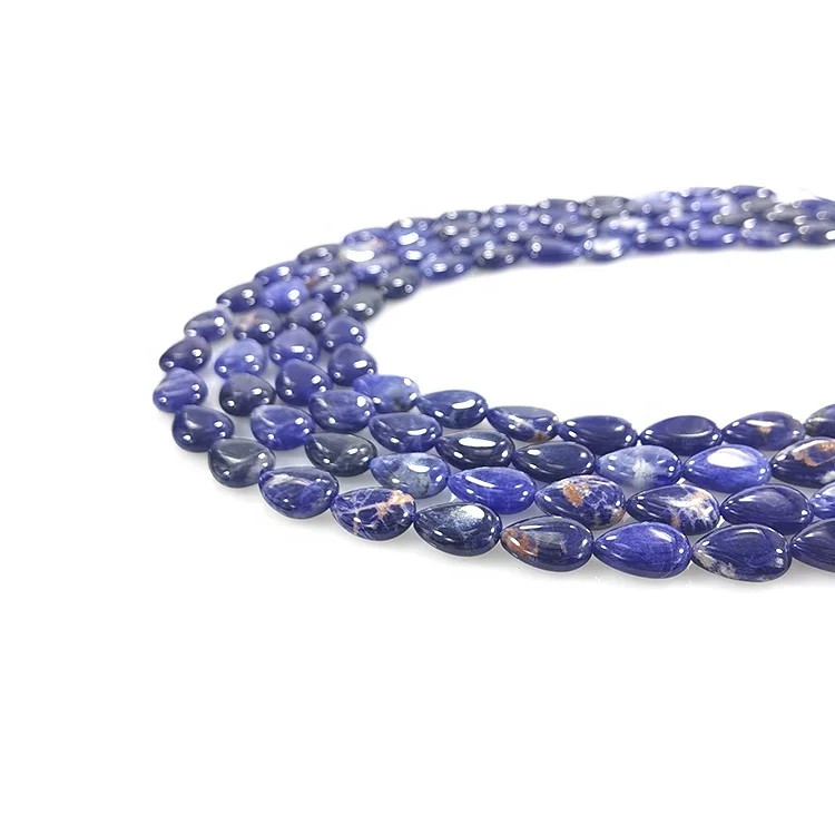 

10 X 14mm Teardrop shape natural gem Blue Sodalite stone beads Beaded gem jewelry Making, 100% natural color