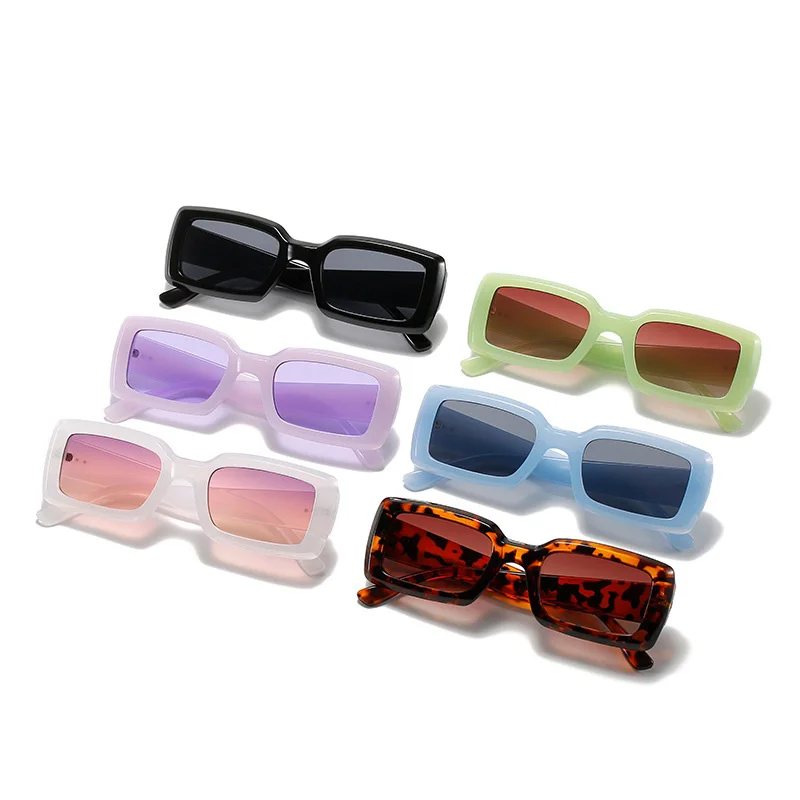 

Sunborry High Trendy Fashion Very Peri Purple Candy Color Thick Frame Latest Small Square Sunglasses Men Women