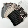 European fall winter baby child unisex V-neck plaid knitted College sweaters vest
