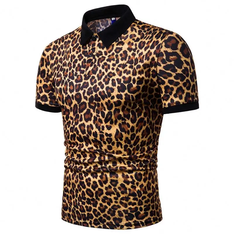 

2021 Hot Sell Brand New Design Cheetah shirts for men stylish 2021 Polo T Shirt for Men, Picture shown