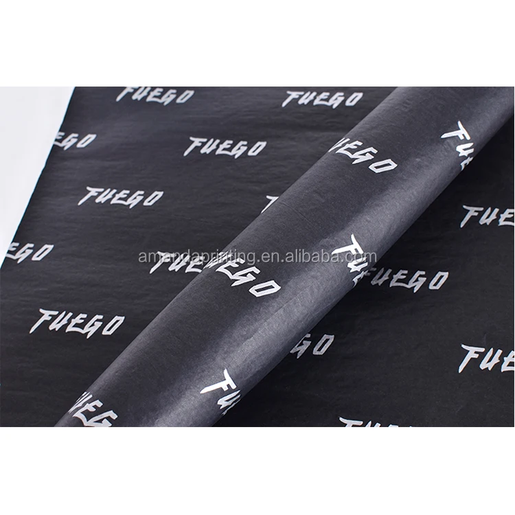 Tp10 Luxury Gold Foil Stamp Printing Black Gift Wrapping Tissue Paper