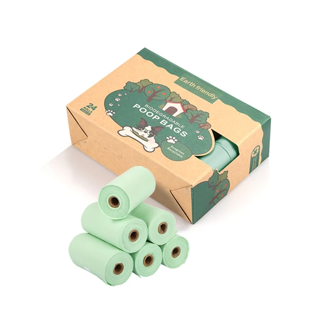 

100% Compostable Dog Waste Bags 8 Rolls Leak Proof Poop Bags for Dogs, Light green