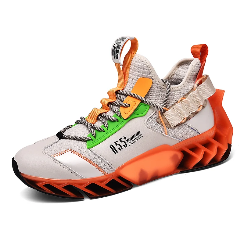 

Hot sales Jogging shoes Good Supplier outdoor casual sneakers running shoes men casual footwear, White orange,black blu and beige