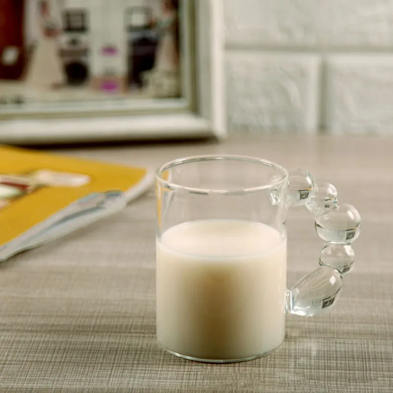 

Solhui Korean Rotary Handle Coffee Milk Cups Glass Water Mugs for Couple