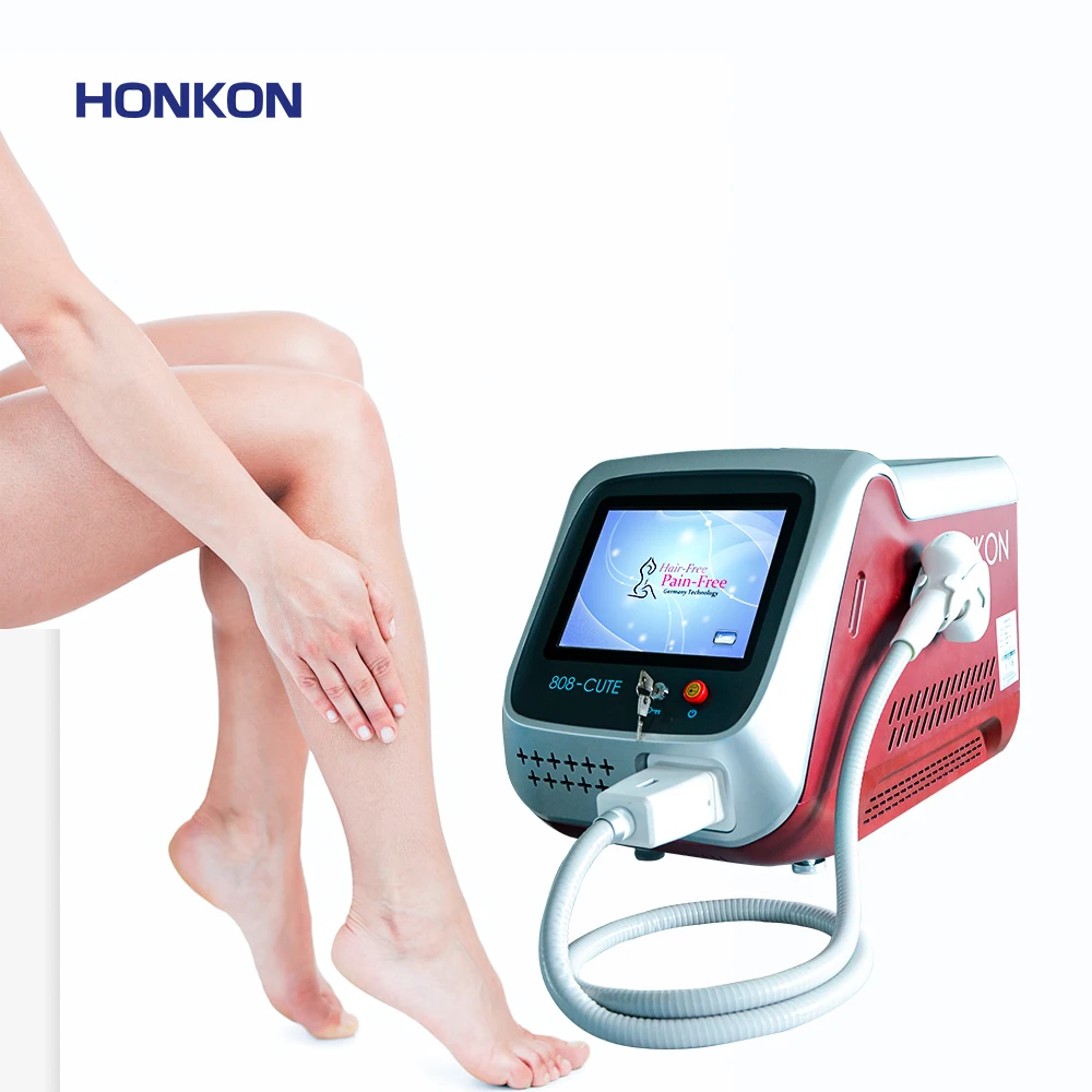 

HONKON portable 808 diode lase more easy to use 808nm laser diode hair removal machine