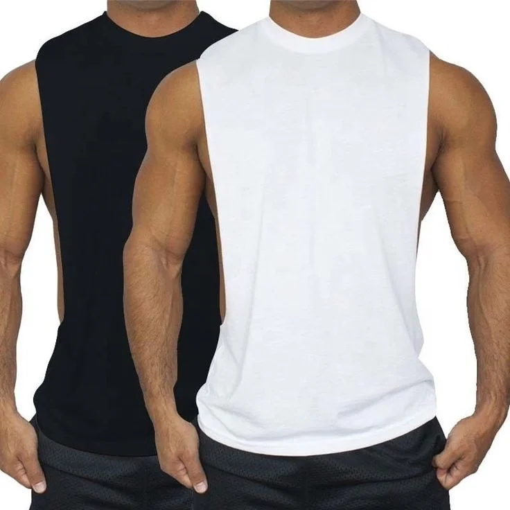 Men Gym Tank Tops For Sports Fitness Vest Cotton Active Wear Wholesale