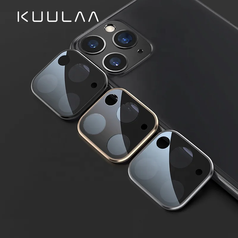 

KUULAA Black Seamless Covering HD Camera Tempered Glass Phone Camera Lens Protector Film for iPhone 11/11 pro