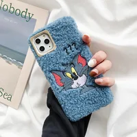 

Cashmere case Tom and Jerry mobile phone case embroidery cartoon couple For Iphone11 11pro 11 promax phone case