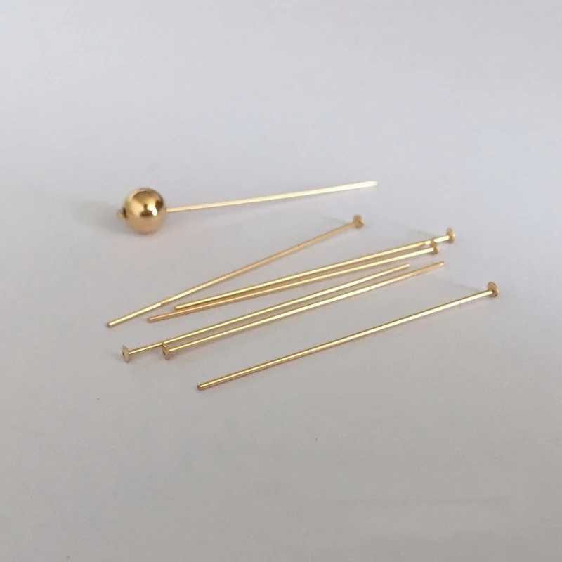 No Fade Flat Ear Head Pins for Diy Jewelry Making Gold Filled Earring Accessories