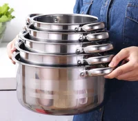 

Cheap wholesale soup stock cooking pot 10pcs stainless steel pans sets kitchenware cookware set