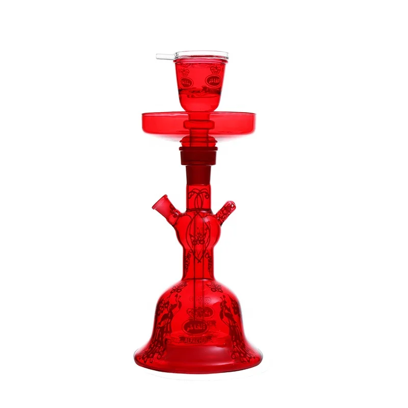 

Red Design Al Fakher Glass Hookah Shisha Smoking Water Pipe Complete Set Hookah for Tobacco Nargile Sheesha Accessories, Clear