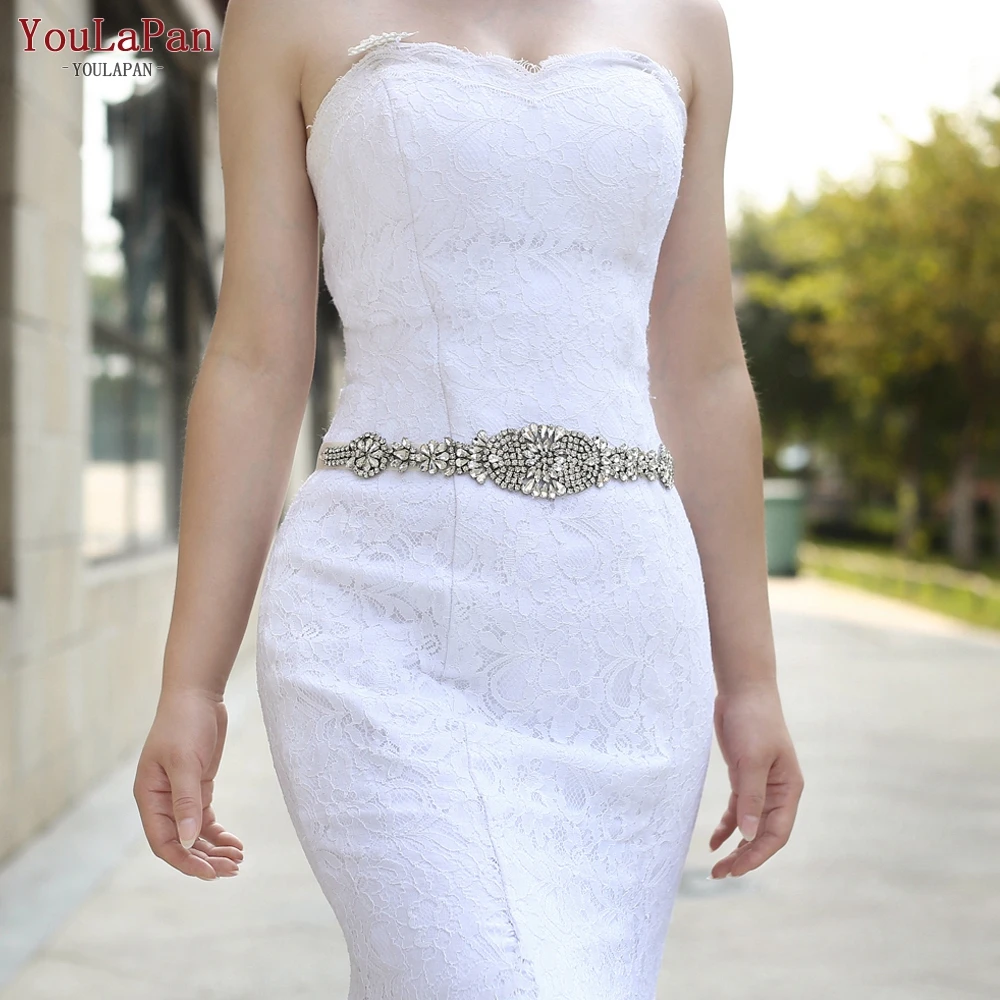 
YouLaPan S123 High Quality Rhinestone Beads Belts for Wedding Accessories ,Flower Shaped Bridal Sash Belts 
