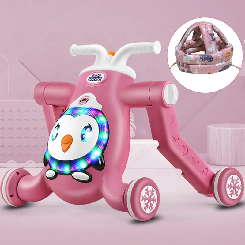 

2022 Purorigin New 3 in 1 baby anti rollover walker with wheels, Blue;pink;oem
