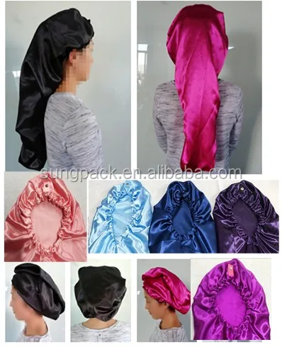 satin sleep cap 6colors wholesale soft bonnet slap clasped braids adjustable silk hair