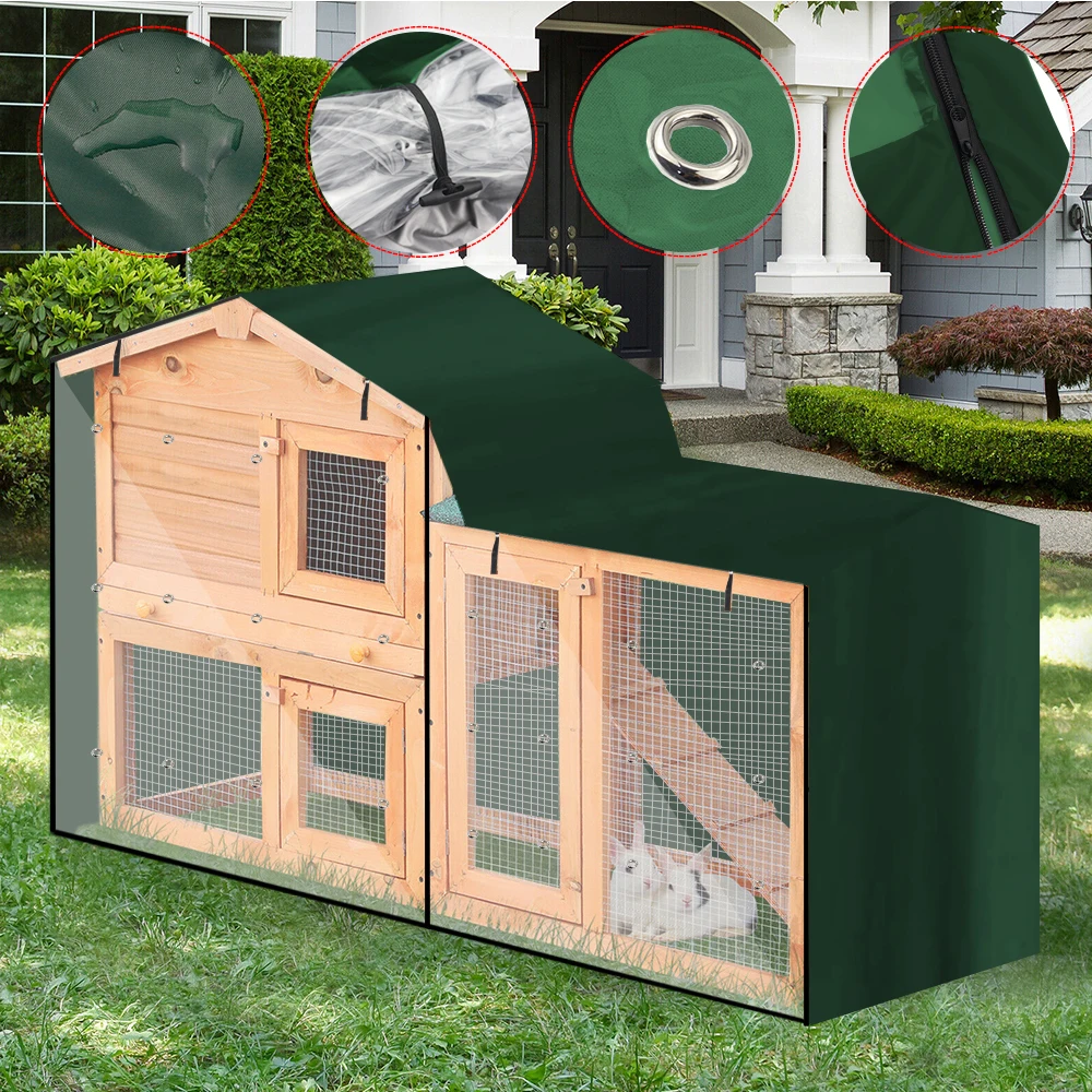 

Bird Cage Pet Dust Cover Outdoor Patio Supplies 210D Oxford waterproof rain cover for rabbit hutch, Black,silver,green