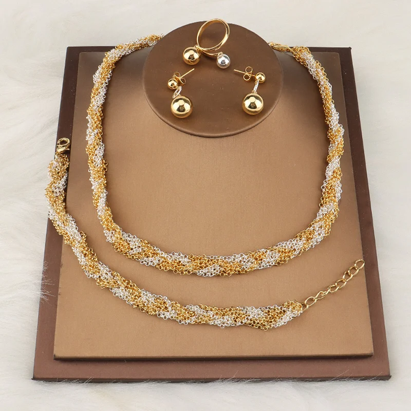 

Beautiful style jewelry sets for women dubai 18k gold jewelry set women necklace sets