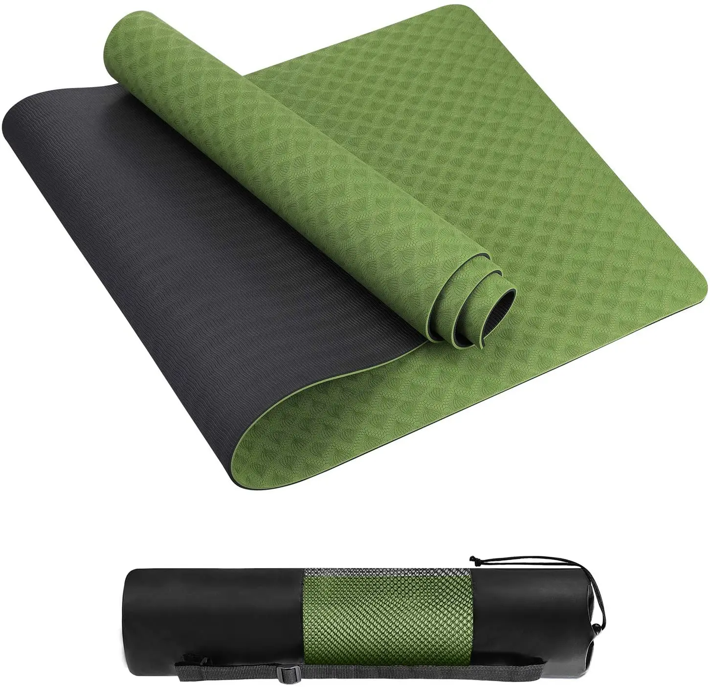 

Yoga Mat Exercise Fitness Mat, Non-Slip TPE Yoga Mat with Carrying Strap for Yoga Pilates Exercises, Customized color