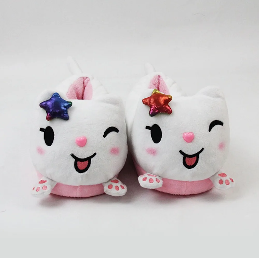 

Self-design Cute Kitten Plush Slippers Cosy Women Indoor Winter Shoes Novelty Character Slippers A014, As picutres showed