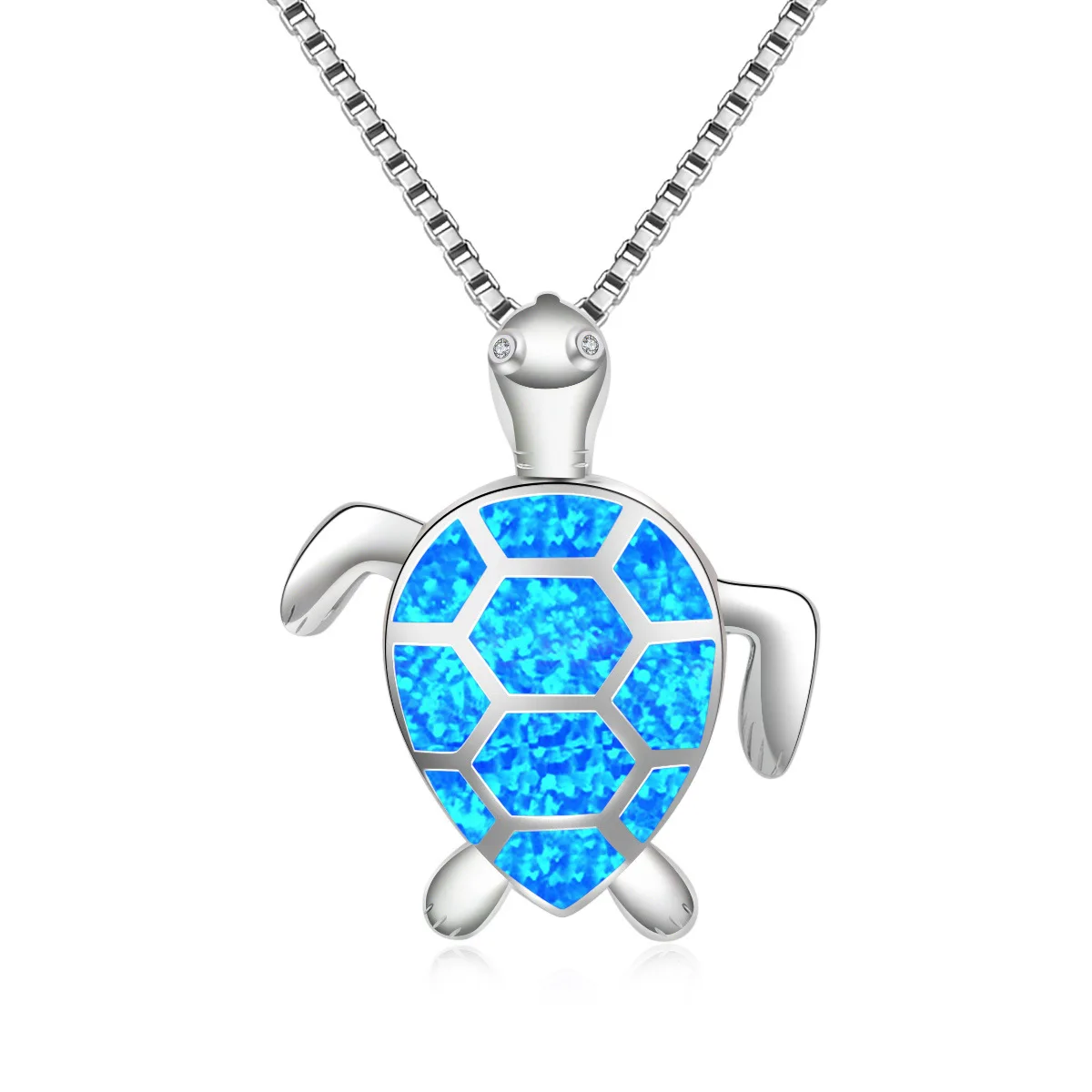 

Female Europe and America Hawaii ocean new blue turtle necklace turtle pendant necklace