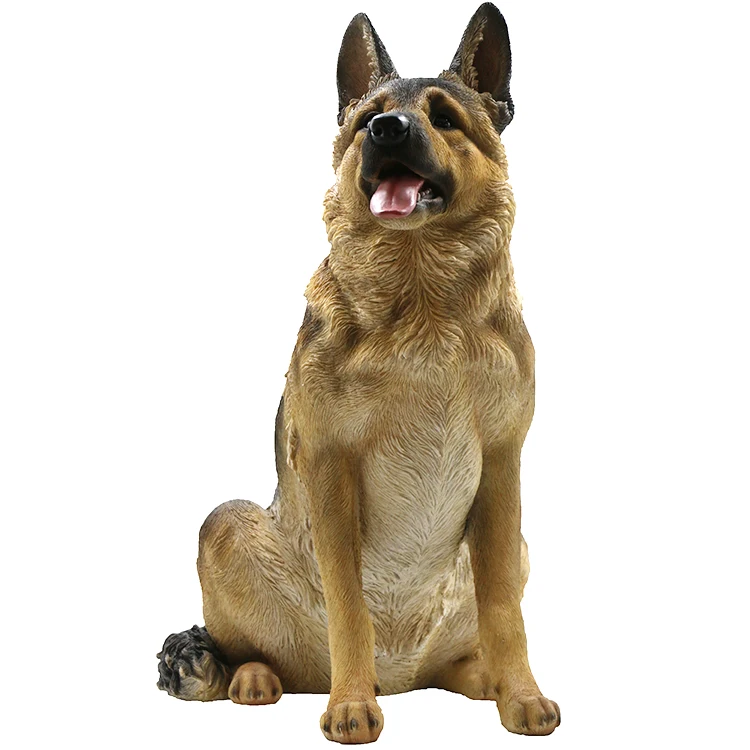 Outdoor Garden Decor Animal Dog Statu-sculptur,Resin German Shepherd ...