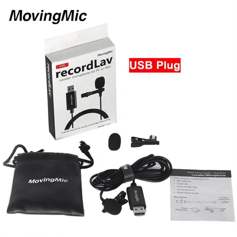 

Good Quality USB Lapel Coller Mic Microphone Portable, Black