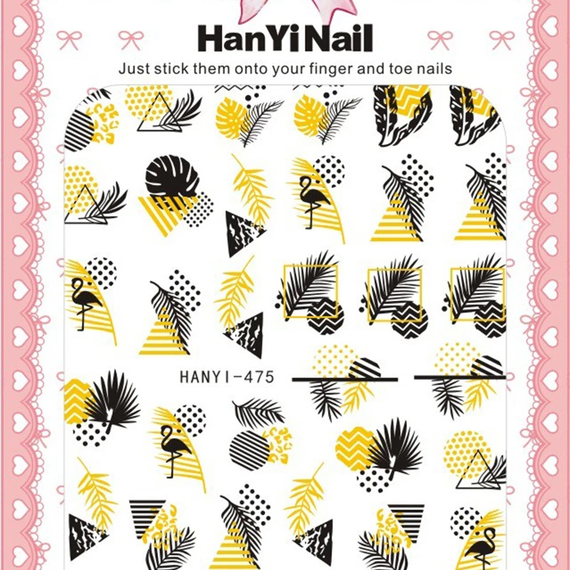 

HANYI473-482 Newest Ultrathin Leaf Design Nail Art Sticker 3D Flower Nail Art Decoration Decalss