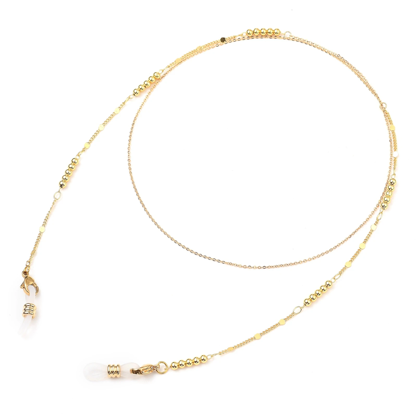 

PandaHall Neck Strap Brass Cable Chains and Beaded Eyeglasses Chains, Mixed color