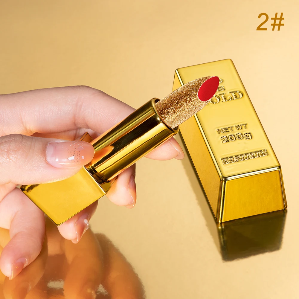 

Lakerain Gold lipstick Waterproof & Long Lasting BRIC Gold Powder Lipstick