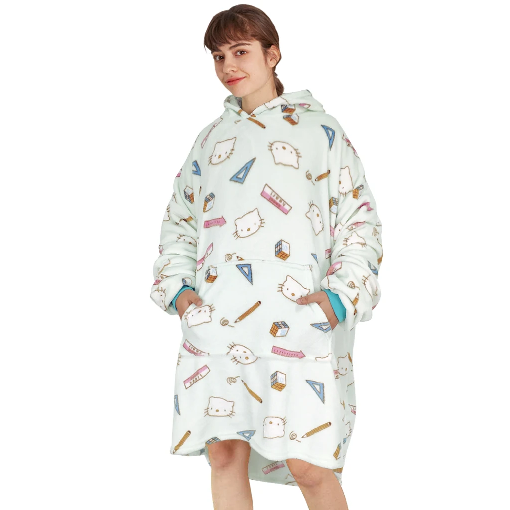 

Drop Shipping New Design Kids And Adults TV Hooded Blankets Fleece Hoodie Blanket